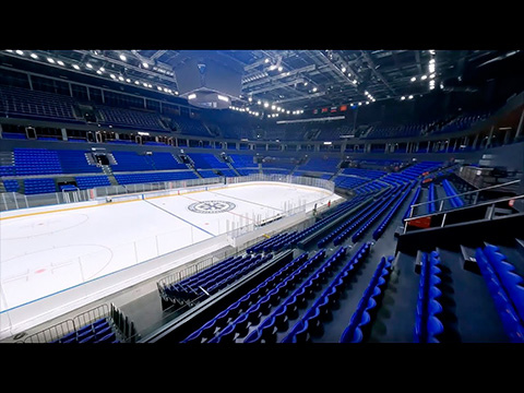 Сибирь Арена в Новосибирске. Компания «Авангард» оборудовала Арену спортивными трибунами
